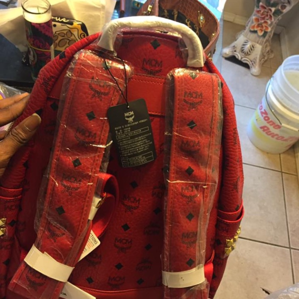 Authentic Medium Red Mcm Backpack - Picture 2 of 6